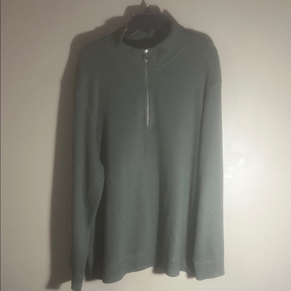Banana Republic Men's Olive Zip-Up Sweater
